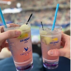 US Open 2024 Tennis Honey Deuce Cocktail Plastic Tumbler Cup Grey Goose QTY 2